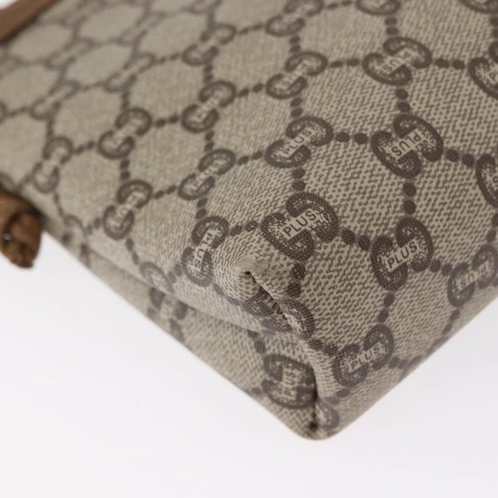 GUCCI GG Plus Supreme Shoulder Bag PVC Leather Beige Gold Auth 156788 - Picture 14 of 16